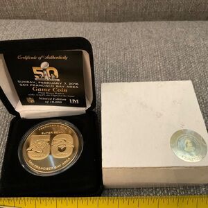 Super Bowl 50 2016 NFL Commemorative Bronze Coin Replica w COA